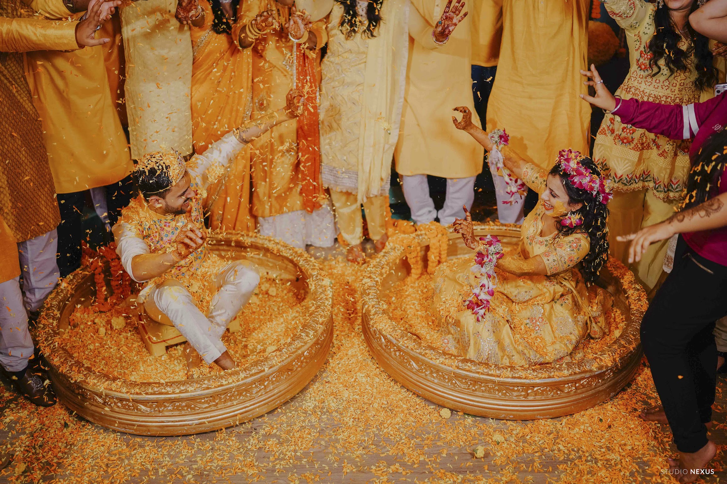 Wedding ceremony with flower decorations