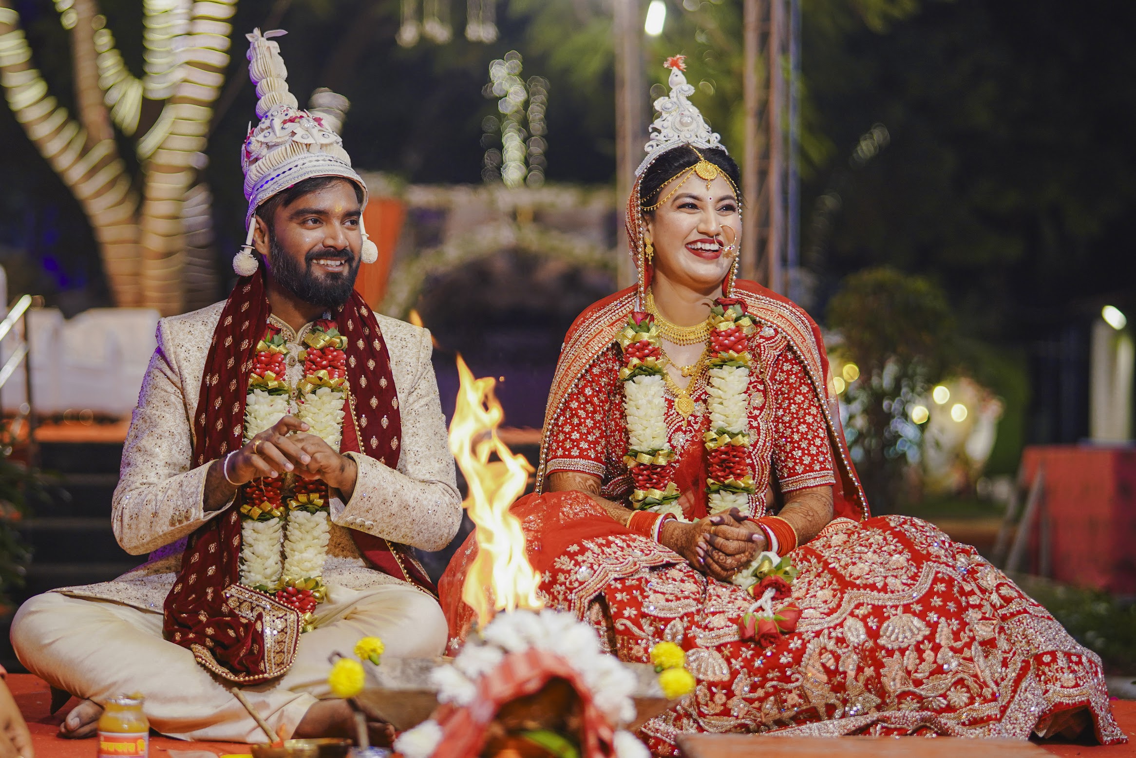 Wedding celebration with guests