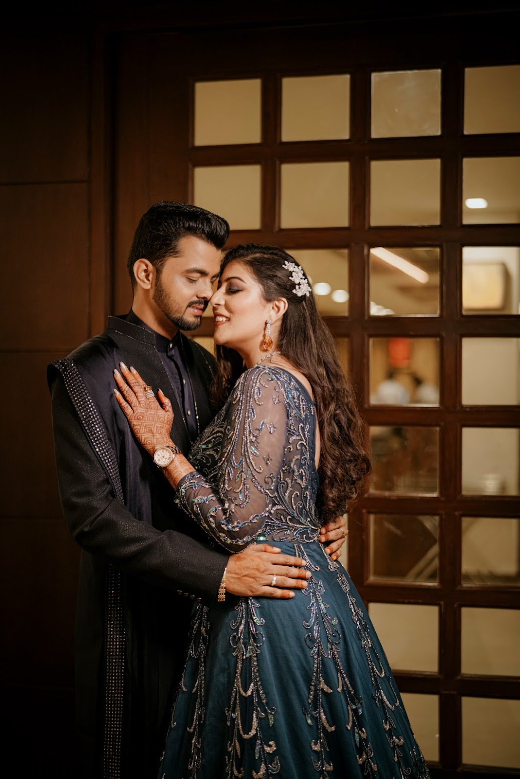 Couple at beach pre-wedding shoot