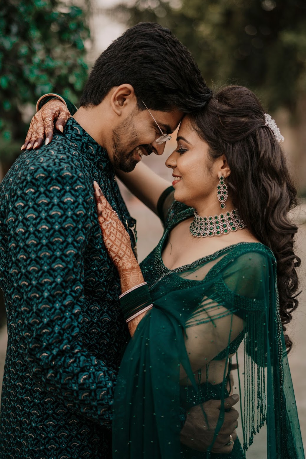 Couple during engagement photoshoot